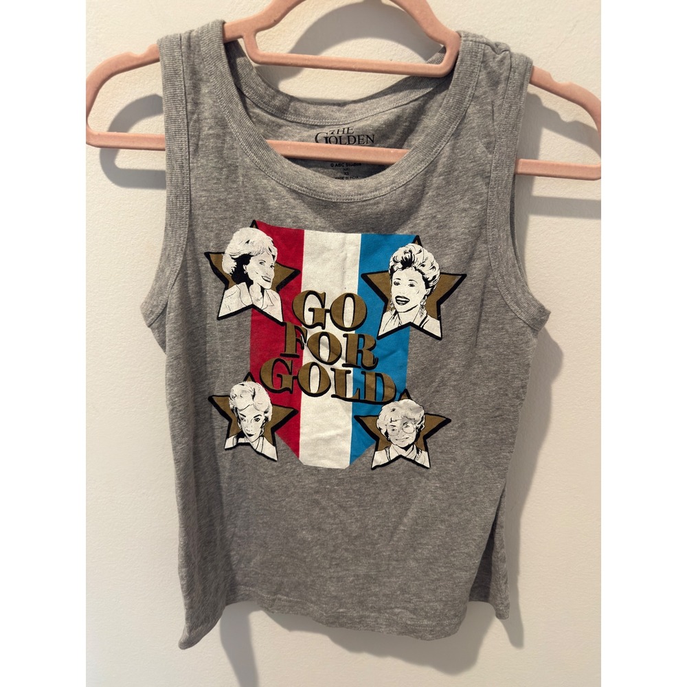 The Golden Girls Go For Gold Graphic Tank Top Gray